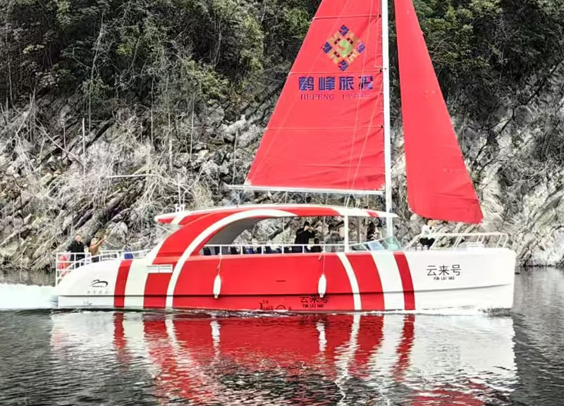 15 meter electric catamaran sailboat